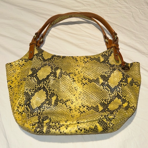 Brahmin Jackie Hobo Python Embossed Shoulder Bag Pristine - Picture 1 of 16